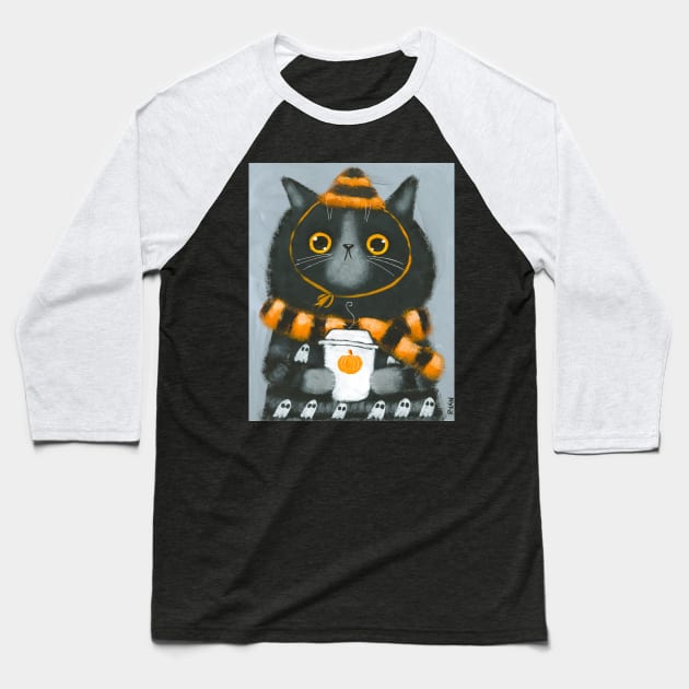 PSL Kitty Baseball T-Shirt by KilkennyCat Art